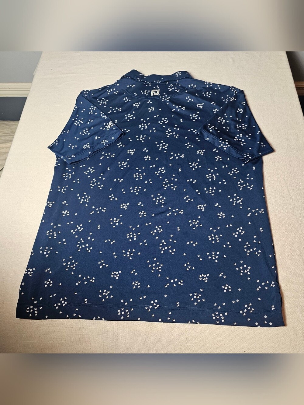 FootJoy "Flock Of Birds" performance golf polo Mens Size XL Blue - Picture 2 of 4